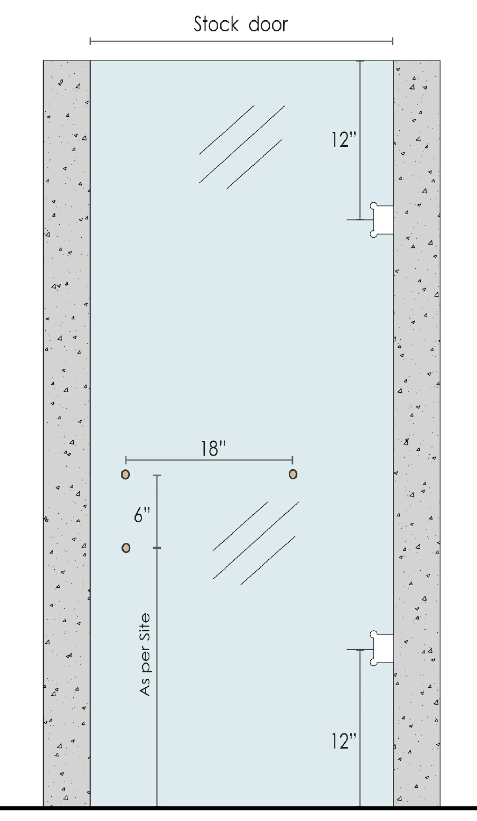 3 Holes - Stock Shower Doors