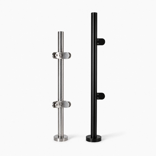 Round Glass Railing Post