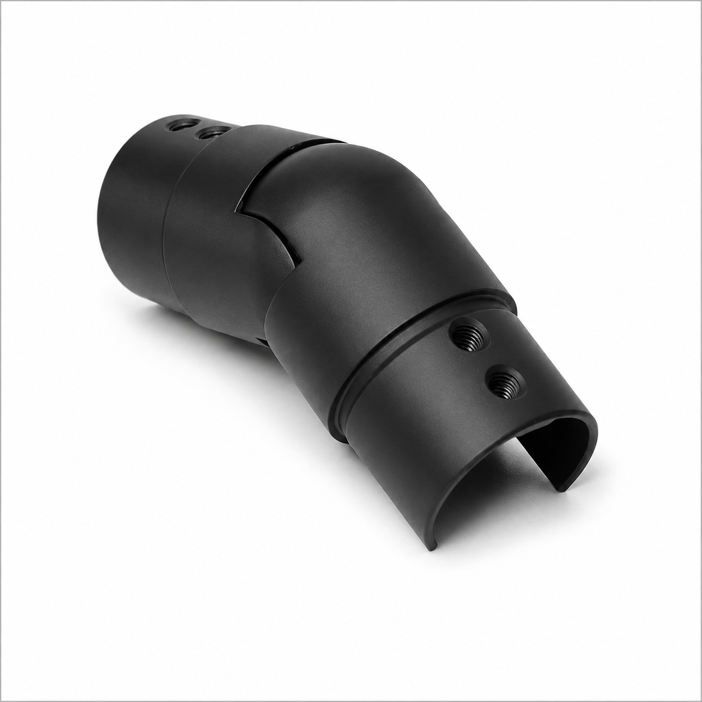 135°Adjustable 42.2 Cap Rail Downward Elbow