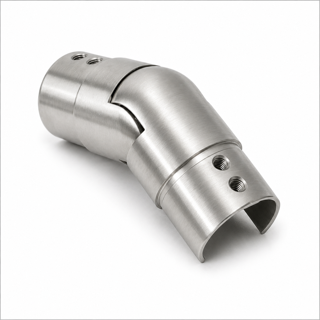 135°Adjustable 42.2 Cap Rail Downward Elbow