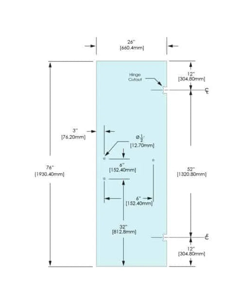 Shower Stock Door - 3 Holes - 26