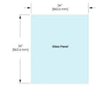 1/2" Railing Glass Panel - 34" Height
