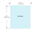 1/2" Railing Glass Panel - 34" Height