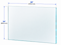 1/2" Railing Glass Panel - 34" Height