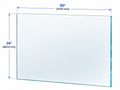 1/2" Railing Glass Panel - 34" Height