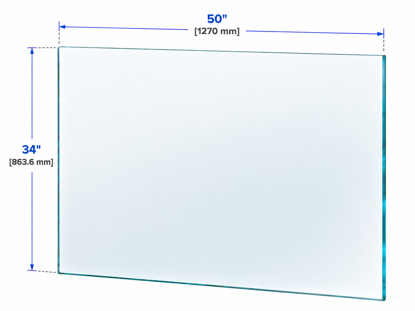 1/2" Railing Glass Panel - 34" Height