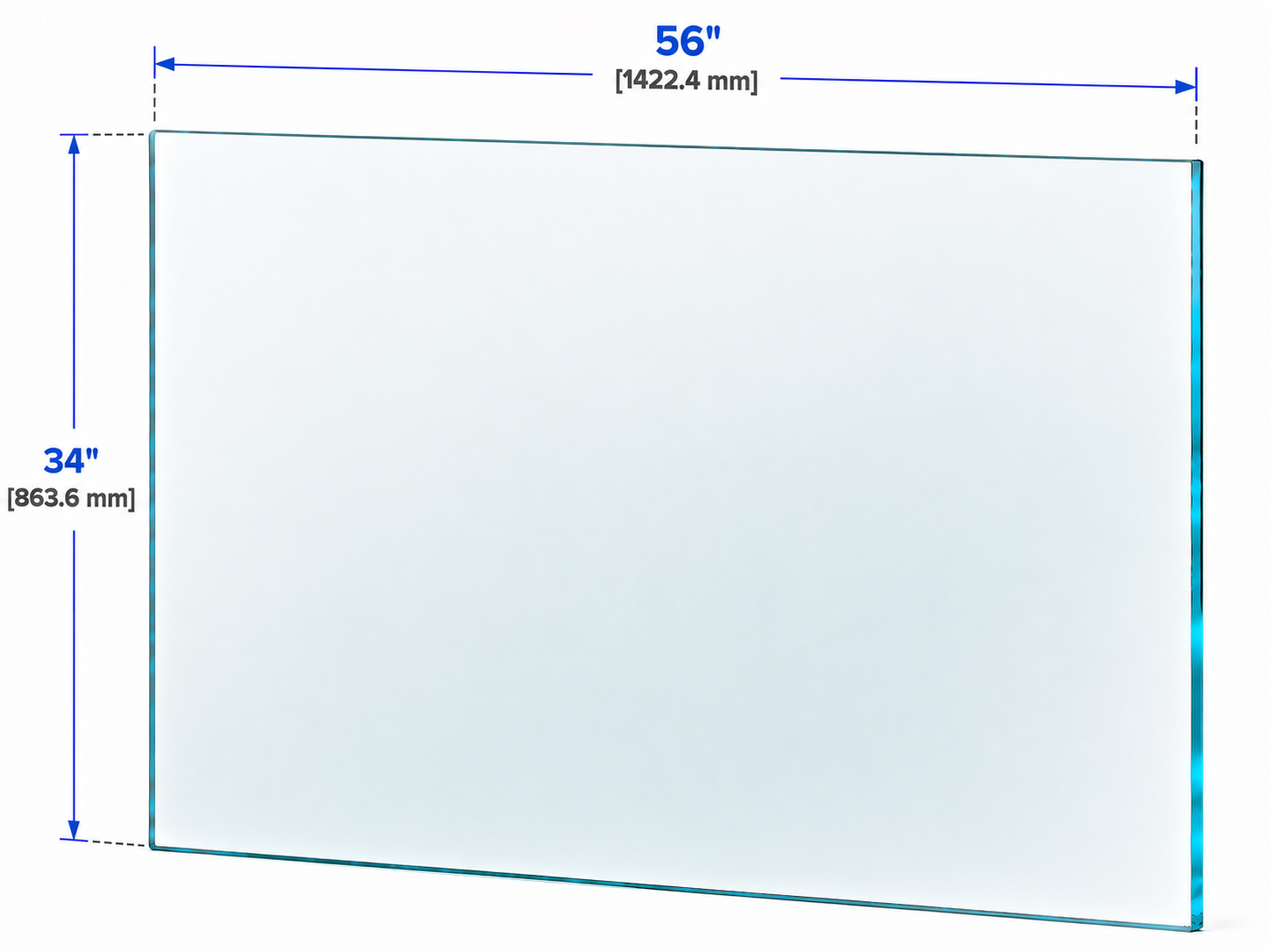 1/2" Railing Glass Panel - 34" Height