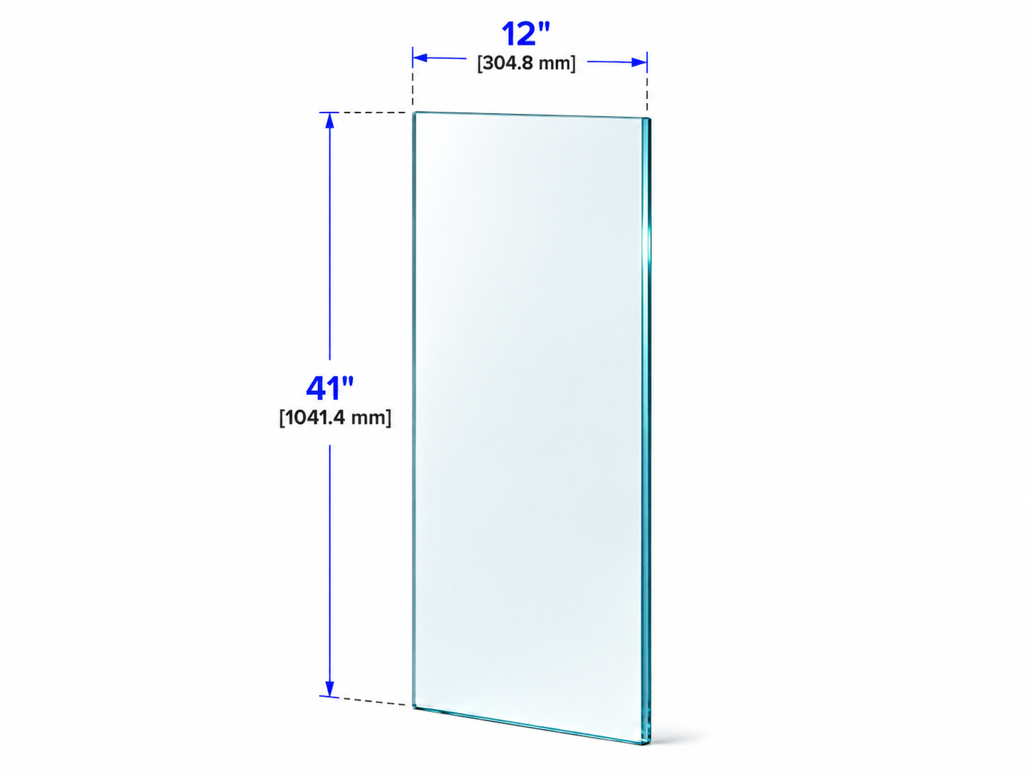 1/2" Railing Glass Panel - 41" Height