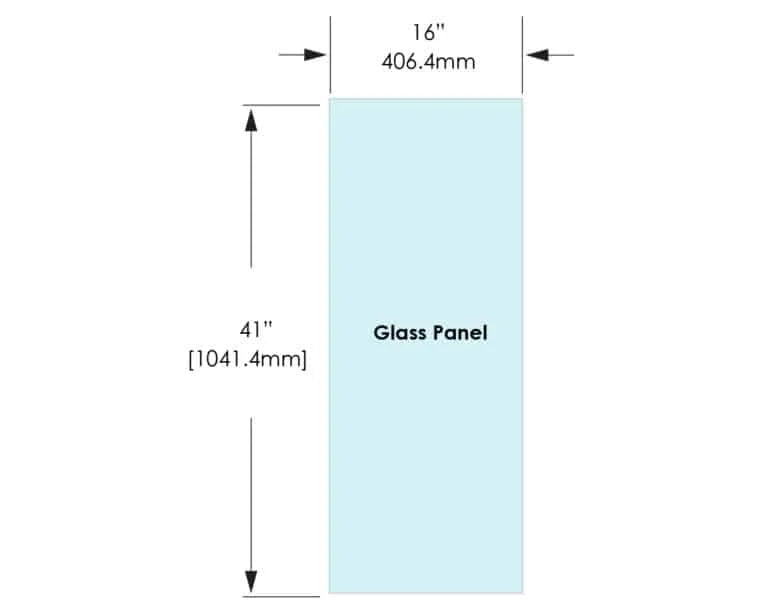 1/2" Railing Glass Panel - 41" Height