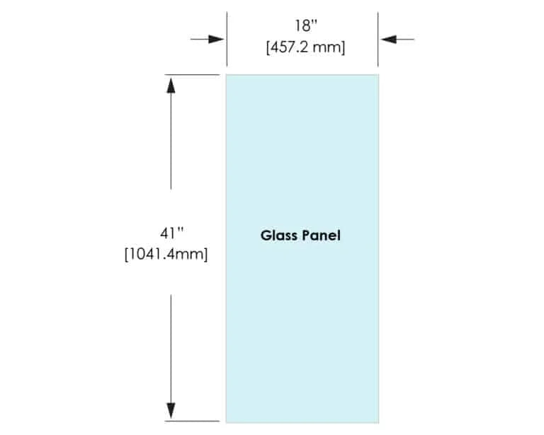1/2" Railing Glass Panel - 41" Height