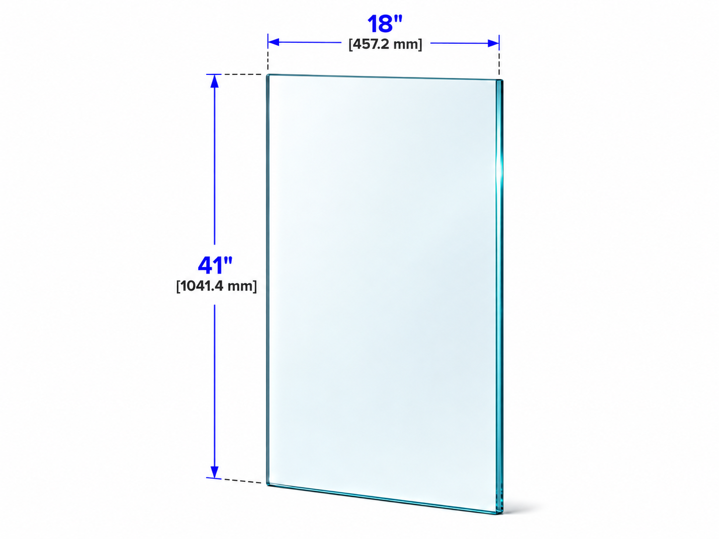 1/2" Railing Glass Panel - 41" Height