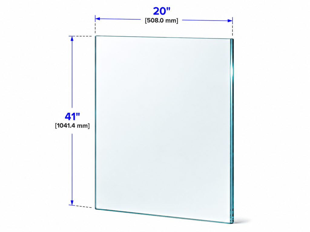 1/2" Railing Glass Panel - 41" Height