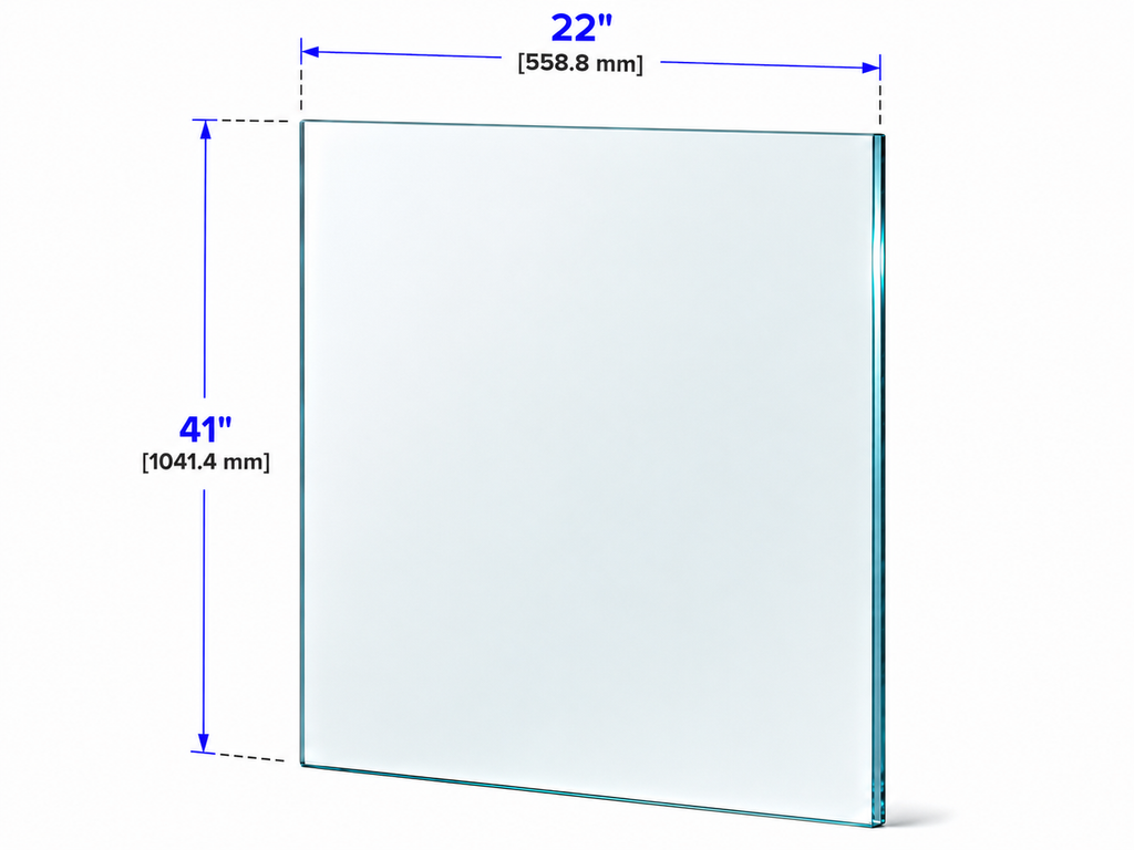 1/2" Railing Glass Panel - 41" Height