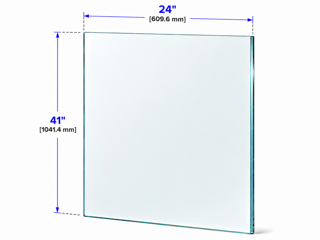 1/2" Railing Glass Panel - 41" Height