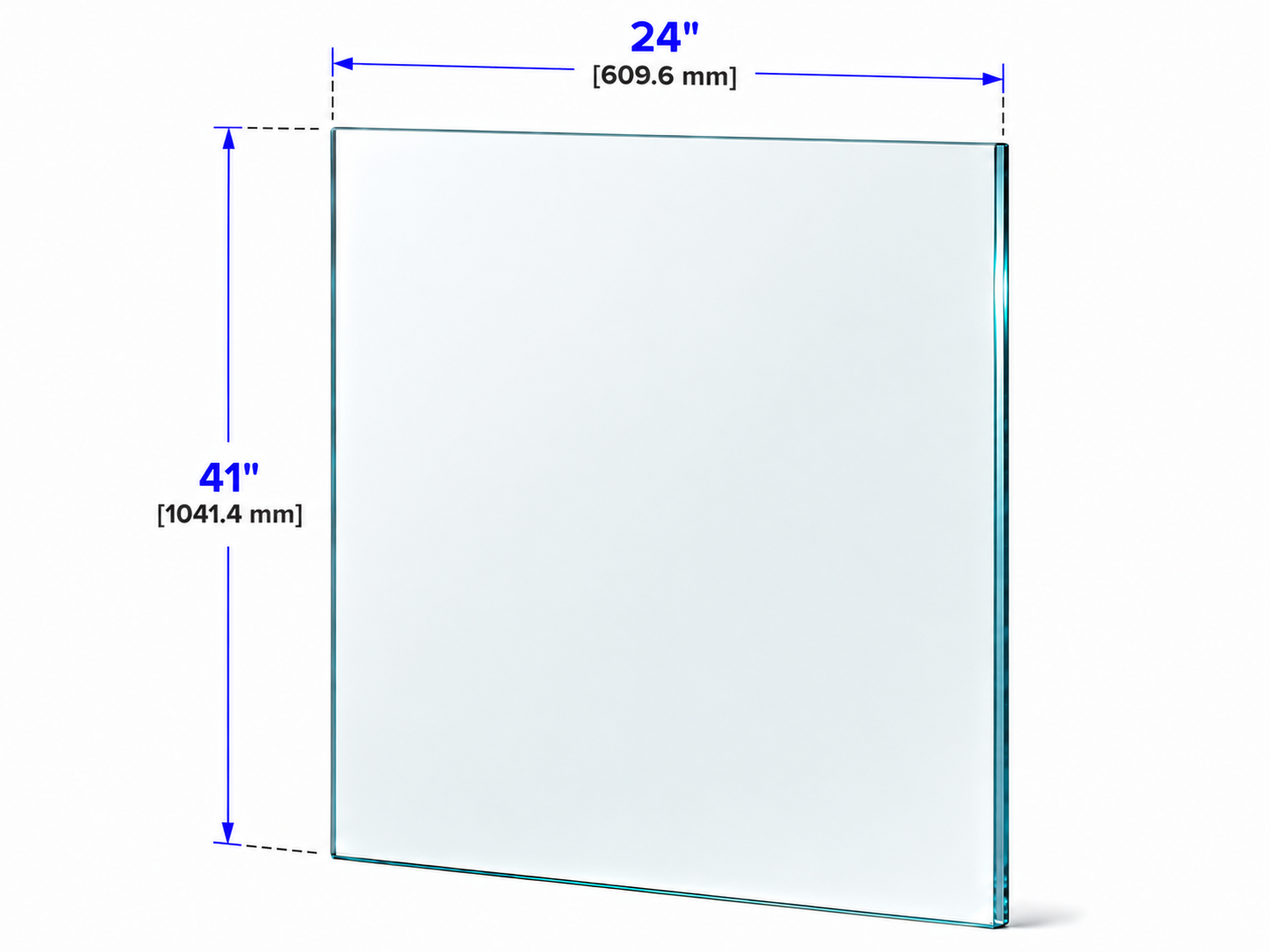 1/2" Railing Glass Panel - 41" Height