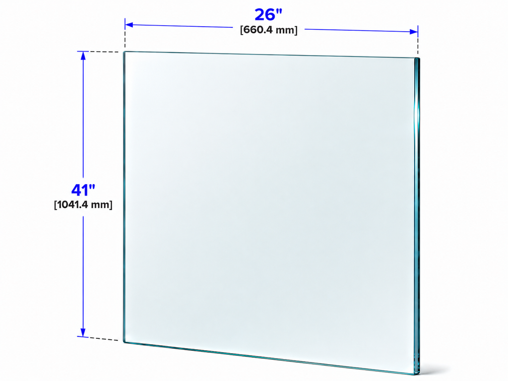 1/2" Railing Glass Panel - 41" Height