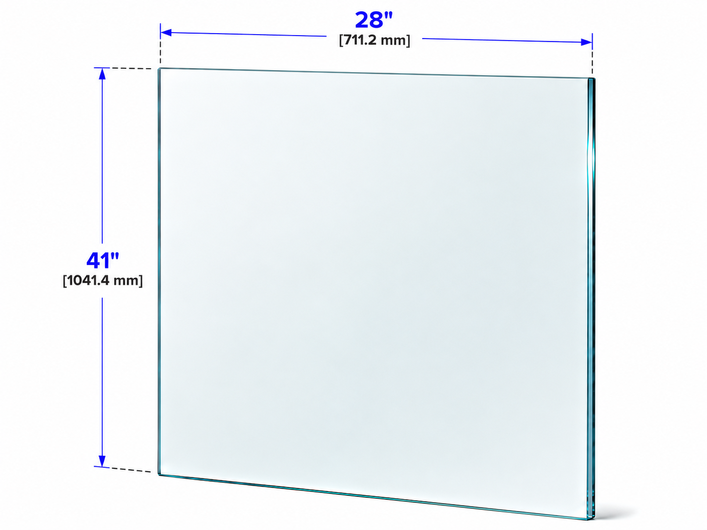 1/2" Railing Glass Panel - 41" Height