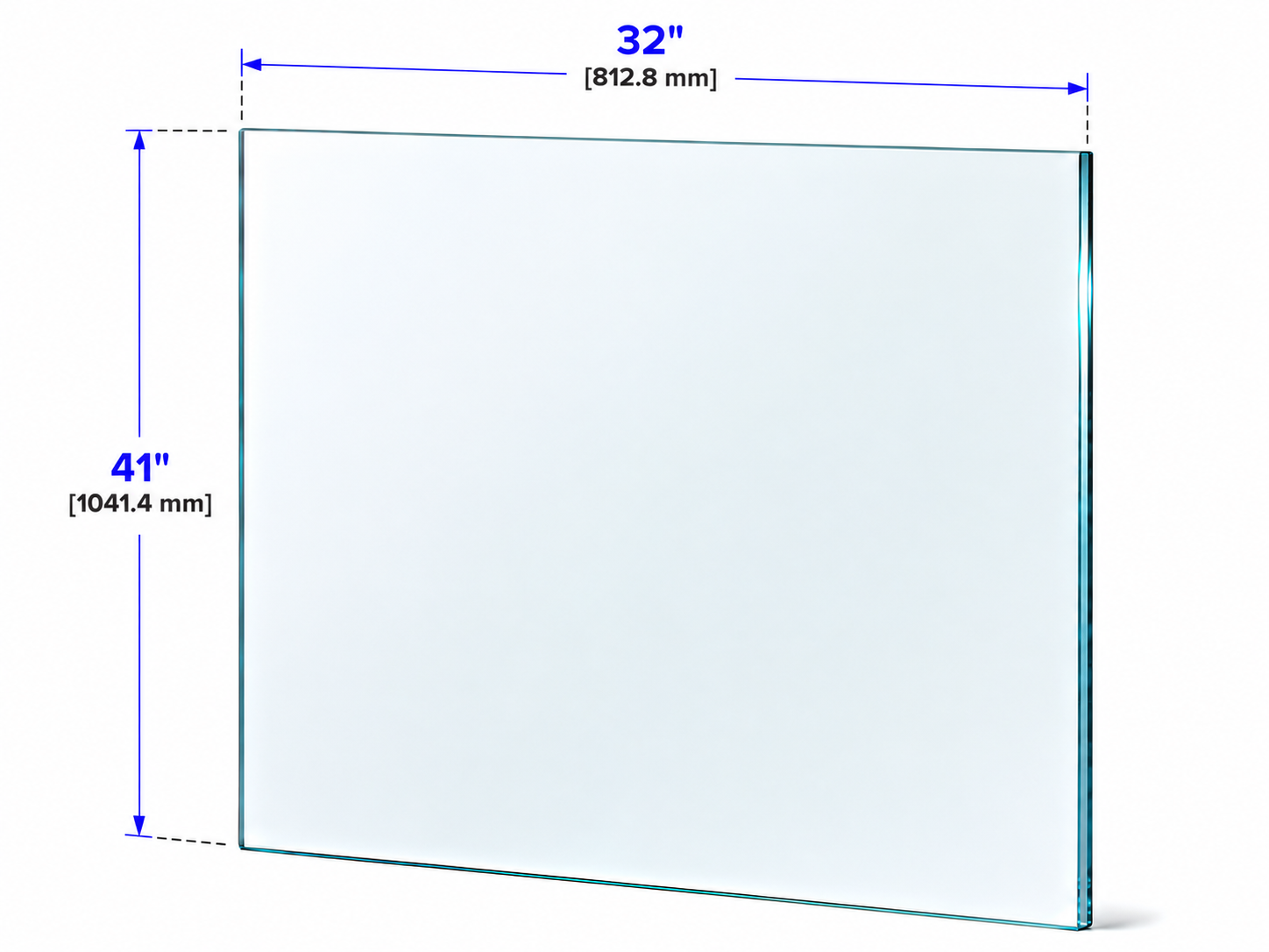 1/2" Railing Glass Panel - 41" Height