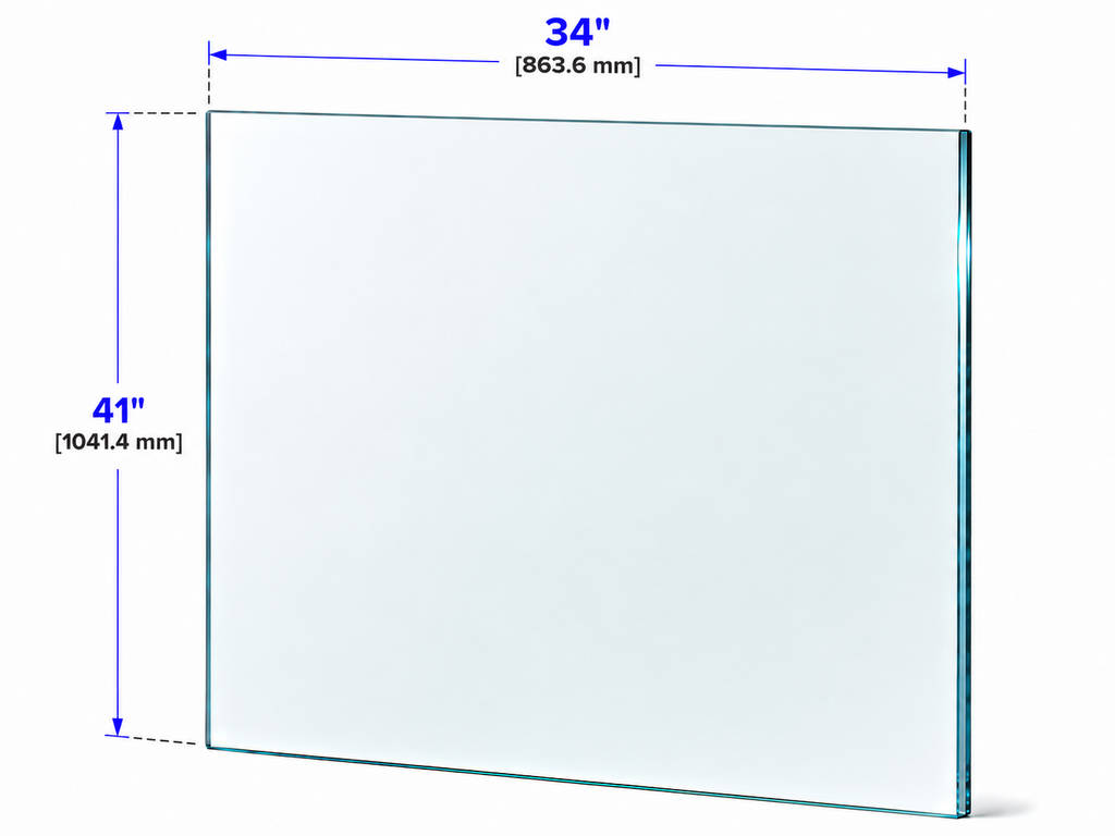 1/2" Railing Glass Panel - 41" Height