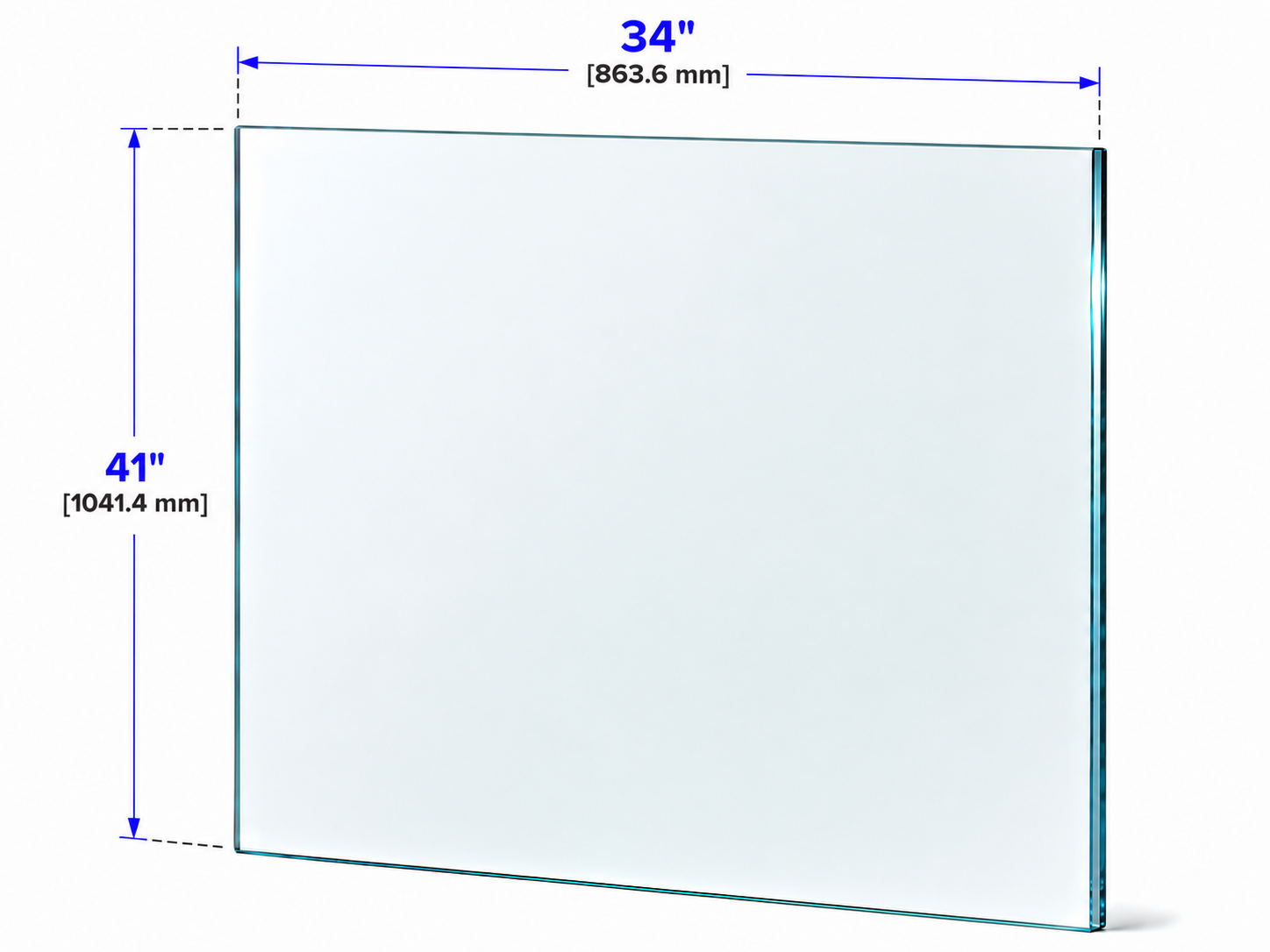 1/2" Railing Glass Panel - 41" Height