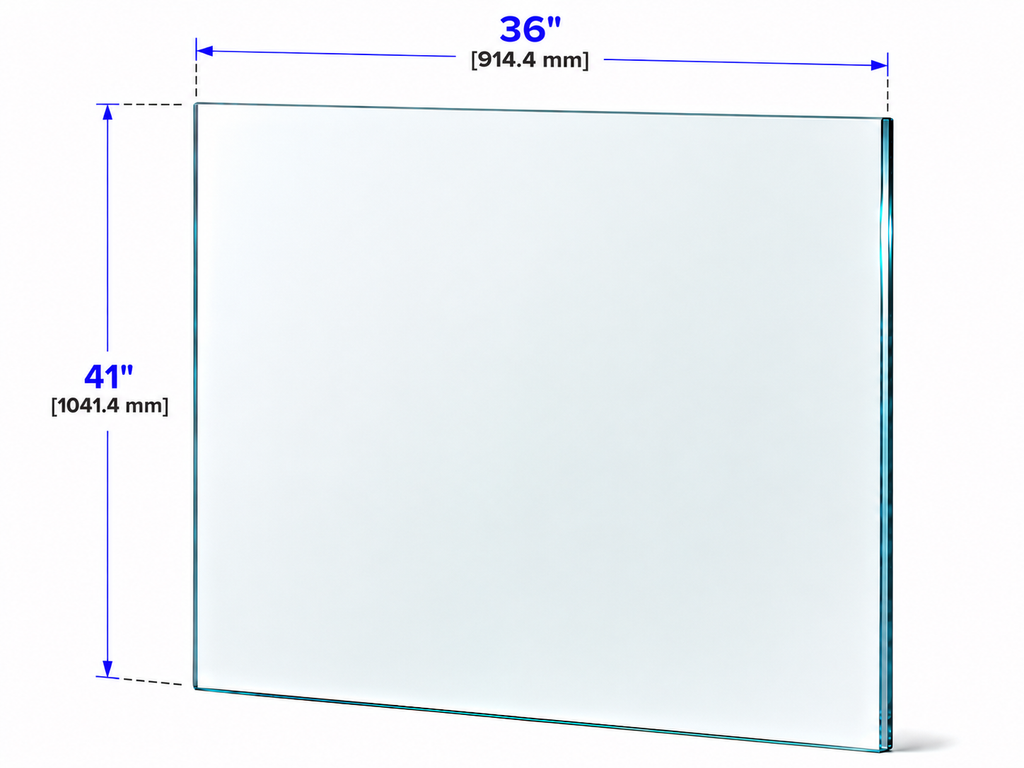 1/2" Railing Glass Panel - 41" Height