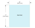 1/2" Railing Glass Panel - 41" Height