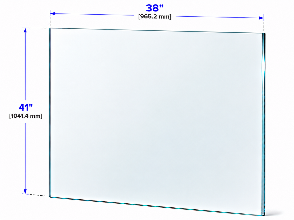1/2" Railing Glass Panel - 41" Height
