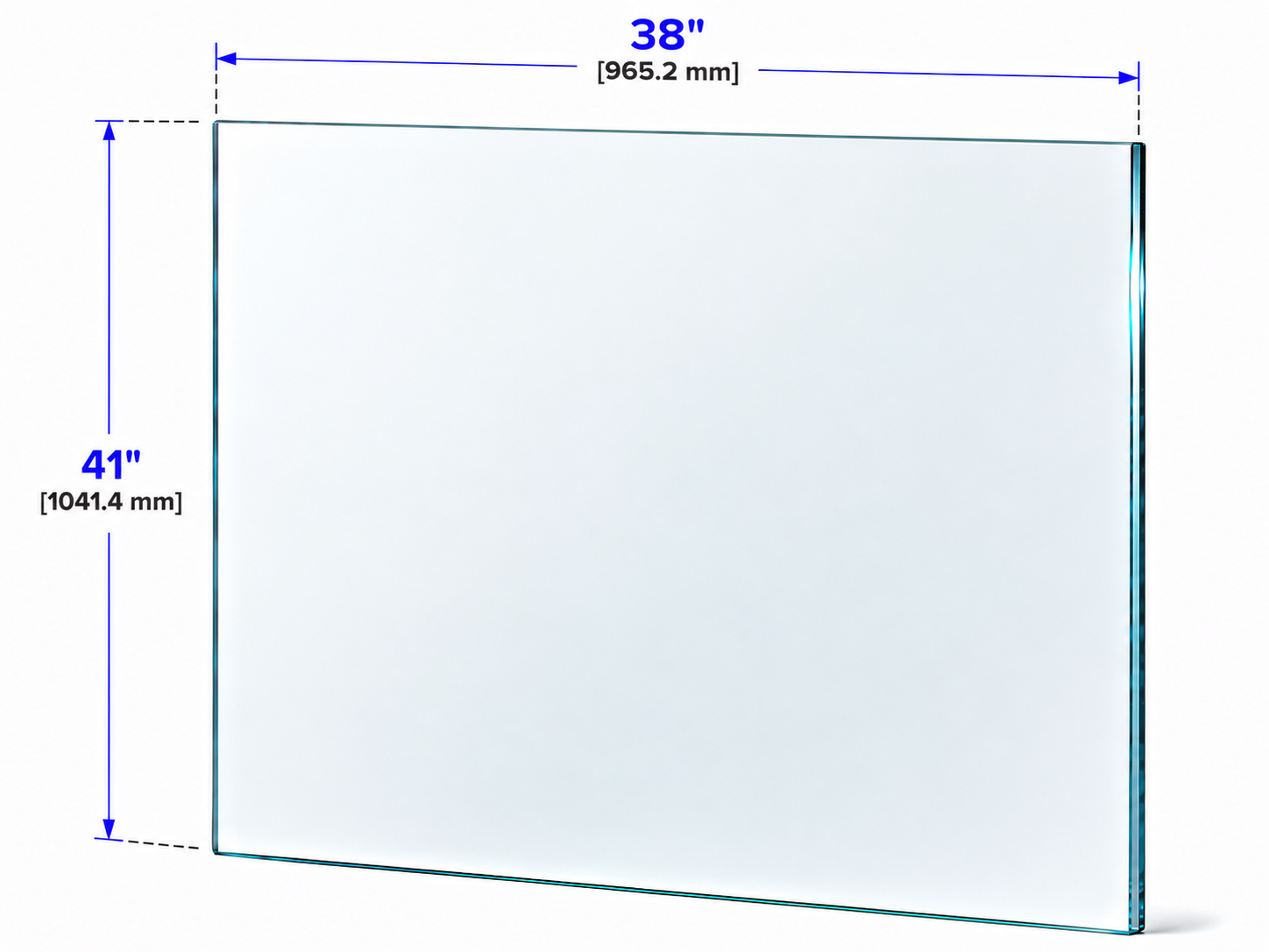 1/2" Railing Glass Panel - 41" Height
