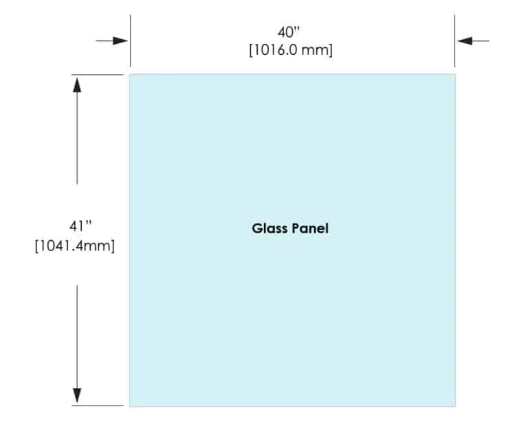 1/2" Railing Glass Panel - 41" Height