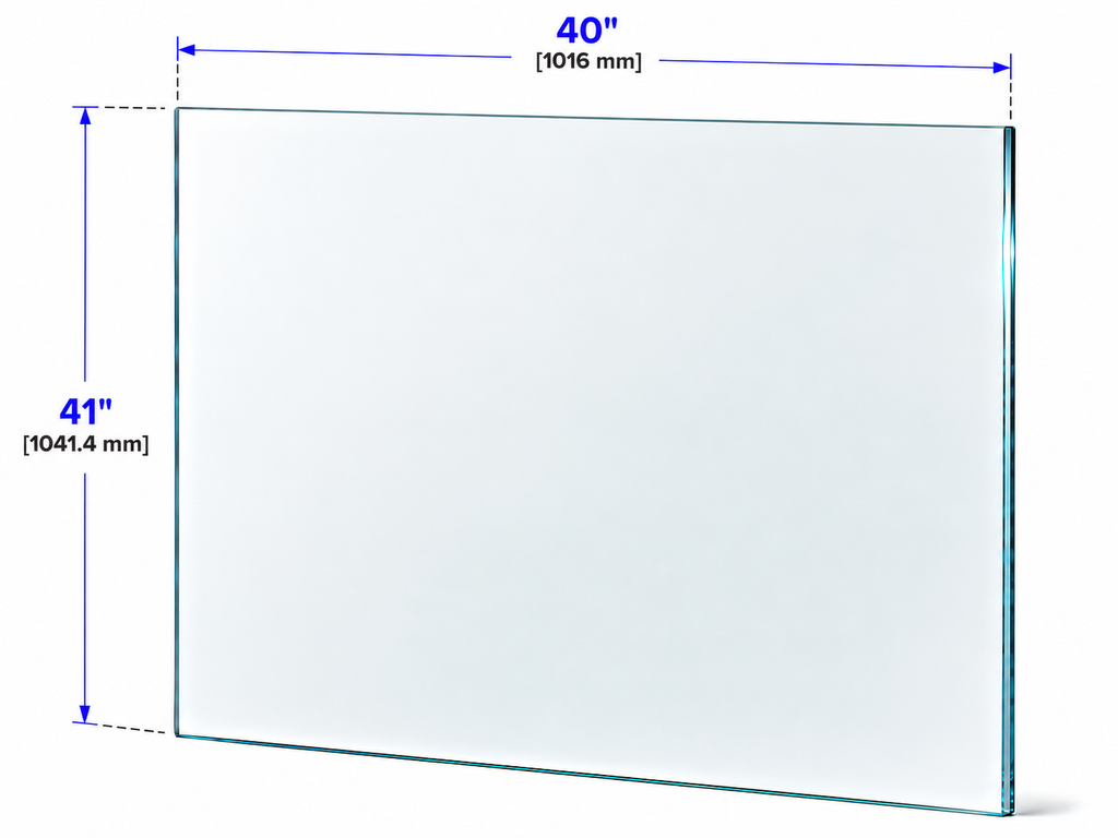 1/2" Railing Glass Panel - 41" Height