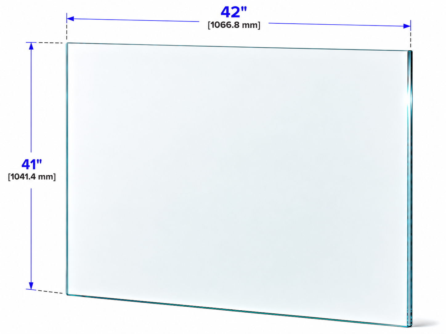 1/2" Railing Glass Panel - 41" Height