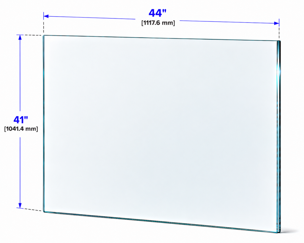 1/2" Railing Glass Panel - 41" Height