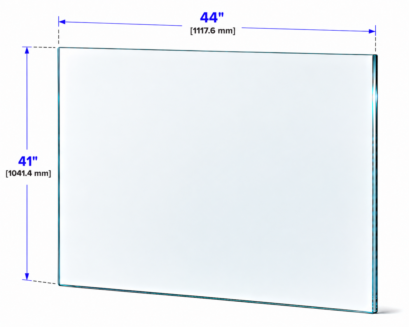 1/2" Railing Glass Panel - 41" Height