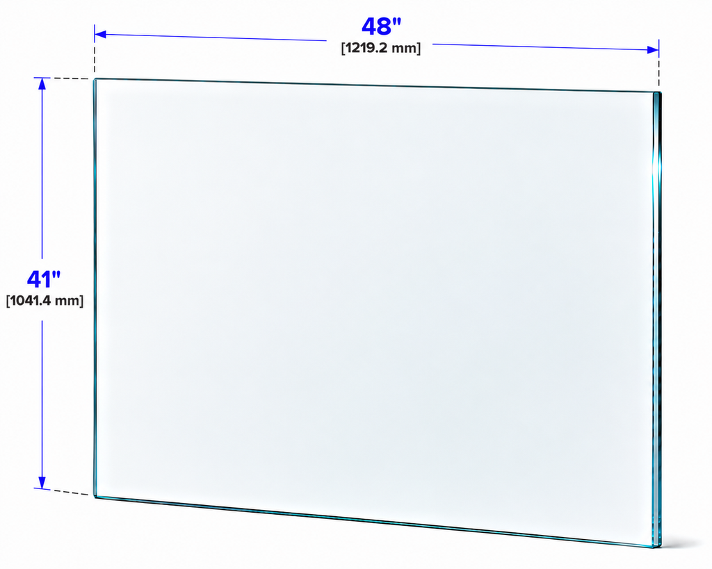 1/2" Railing Glass Panel - 41" Height