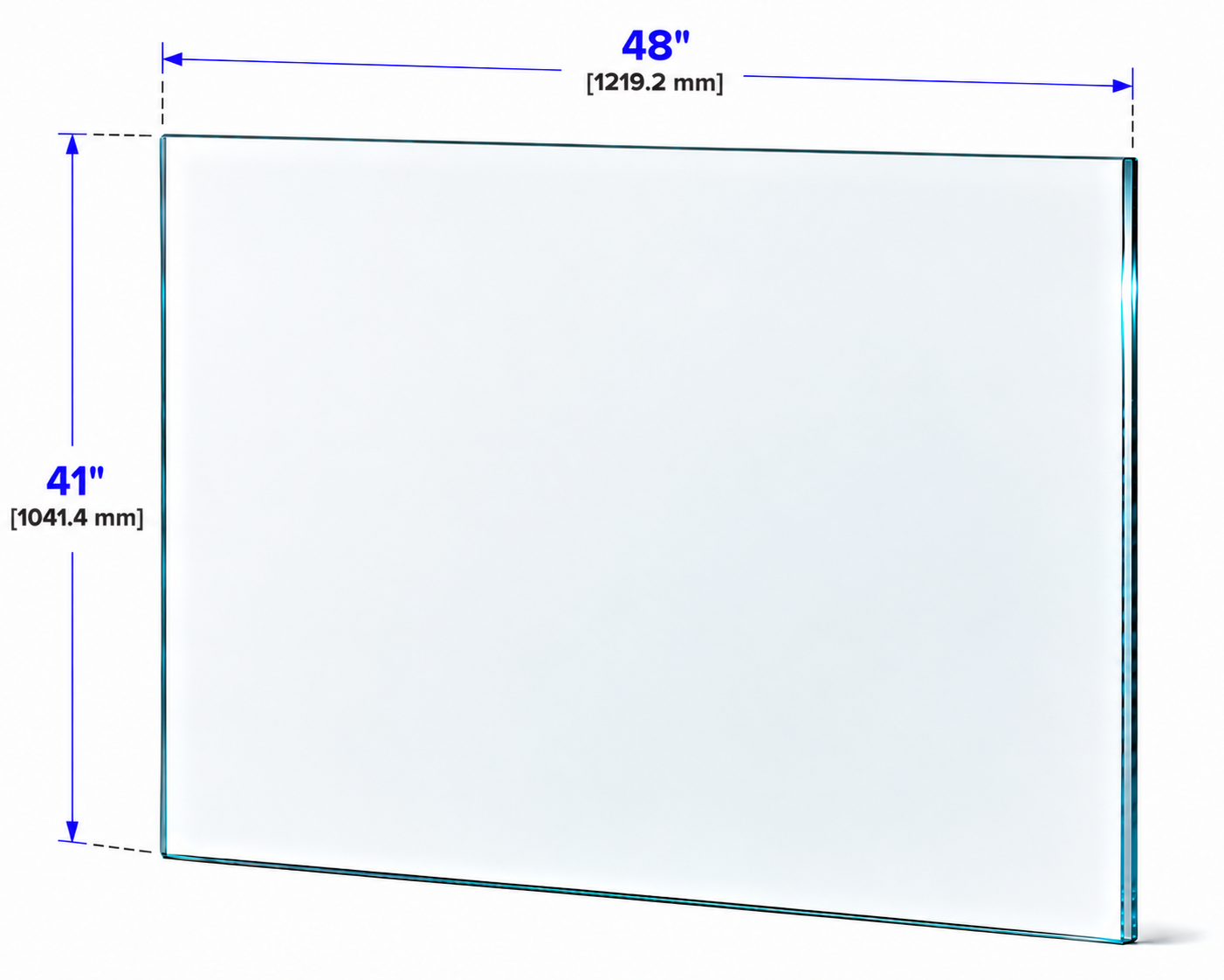 1/2" Railing Glass Panel - 41" Height