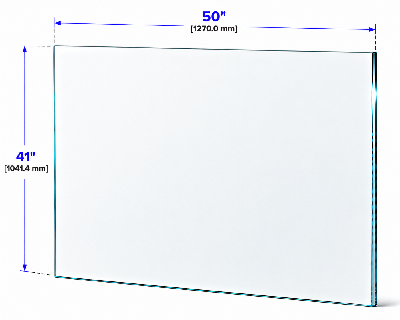 1/2" Railing Glass Panel - 41" Height