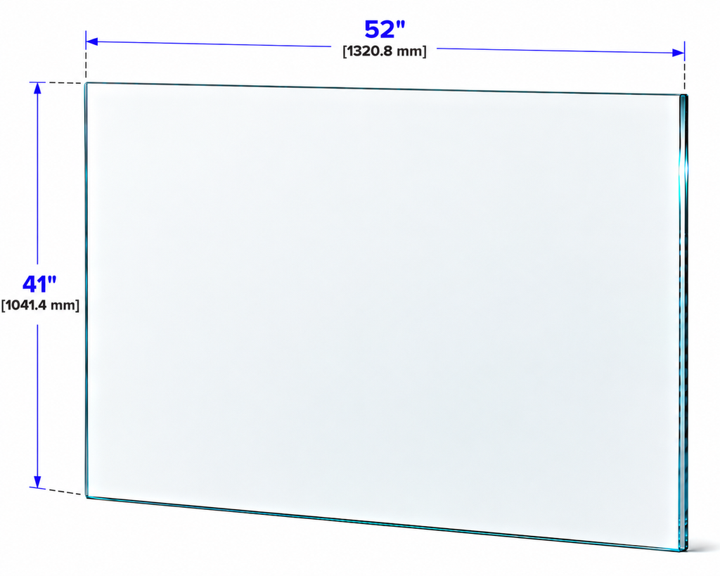 1/2" Railing Glass Panel - 41" Height