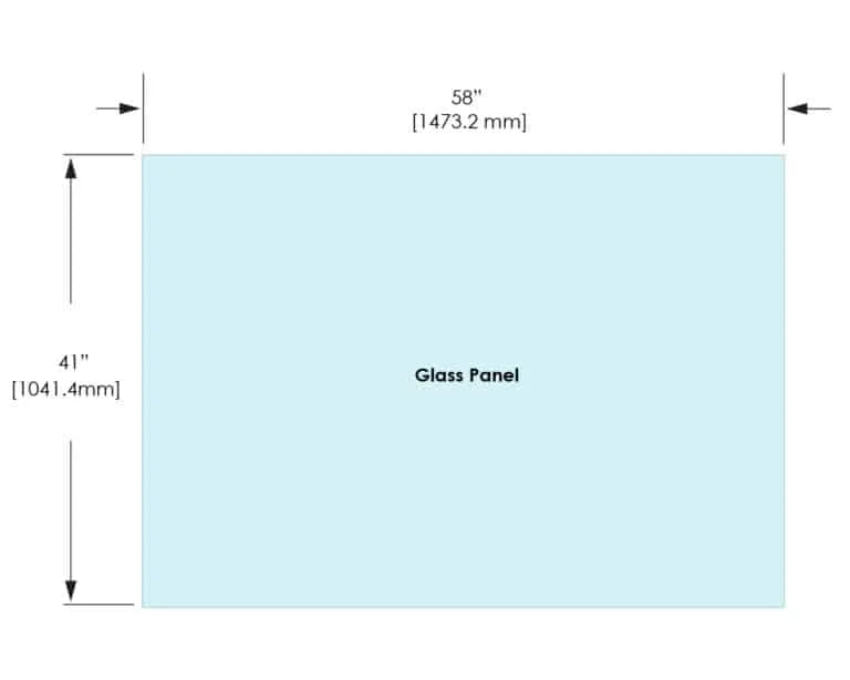1/2" Railing Glass Panel - 41" Height