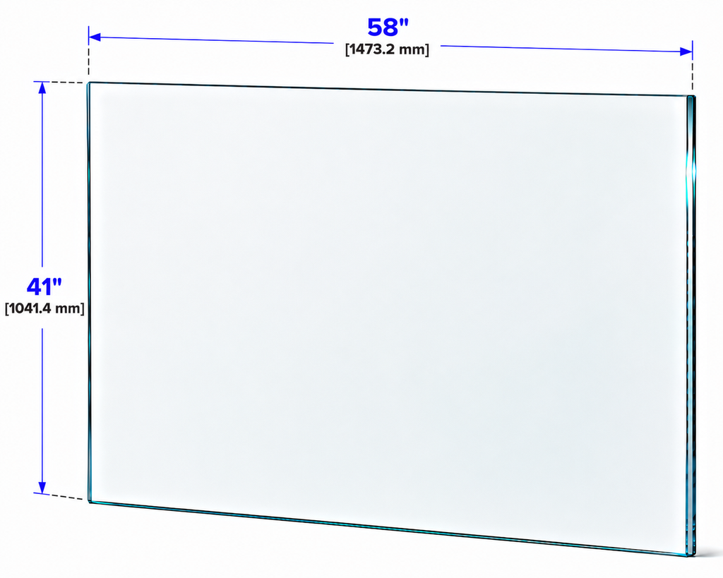 1/2" Railing Glass Panel - 41" Height