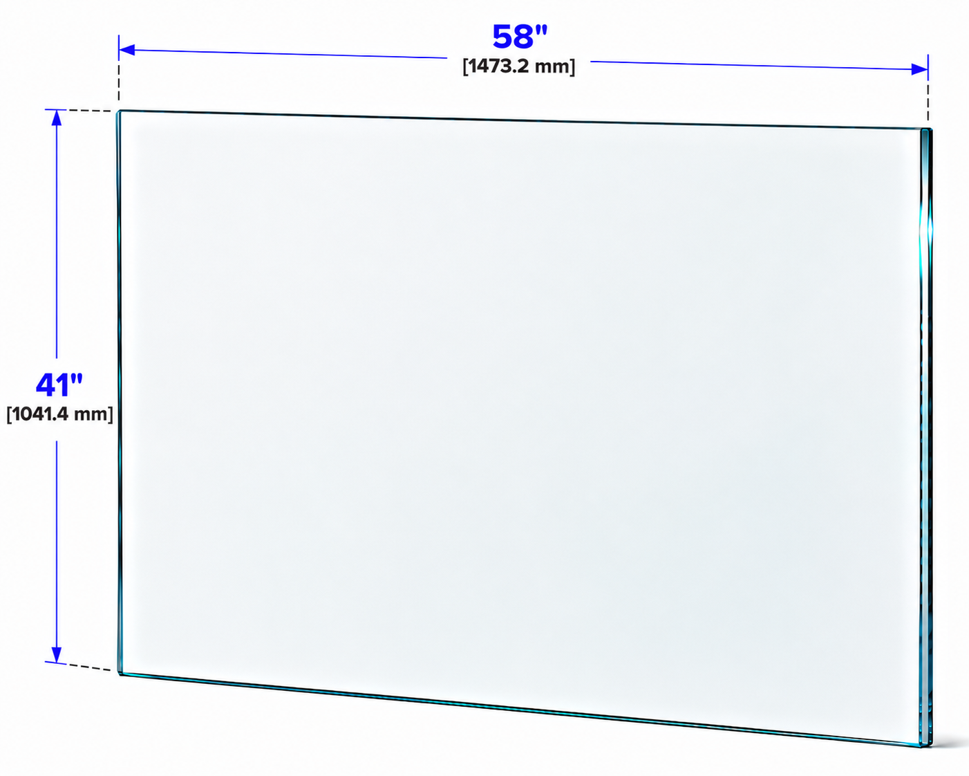 1/2" Railing Glass Panel - 41" Height