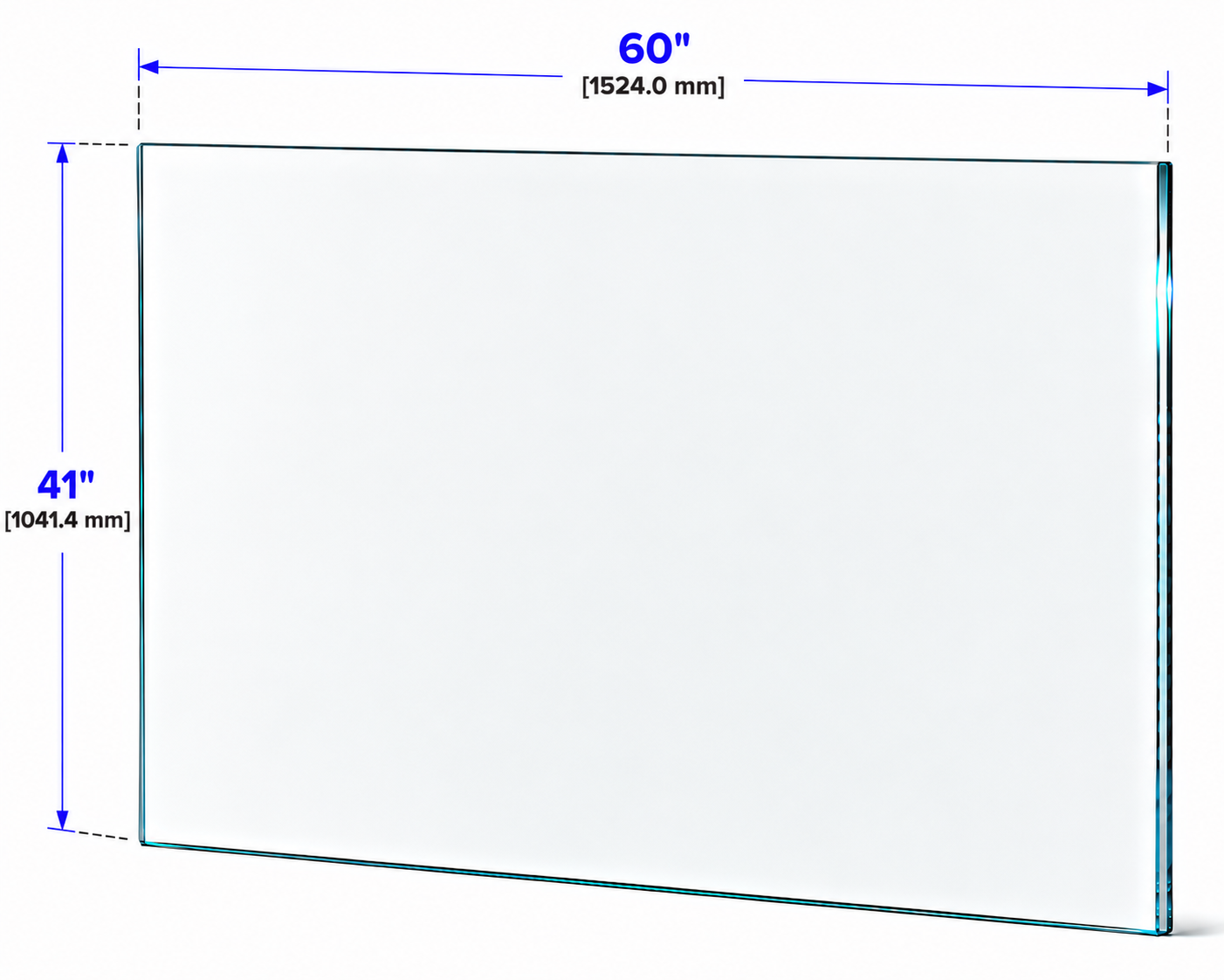 1/2" Railing Glass Panel - 41" Height
