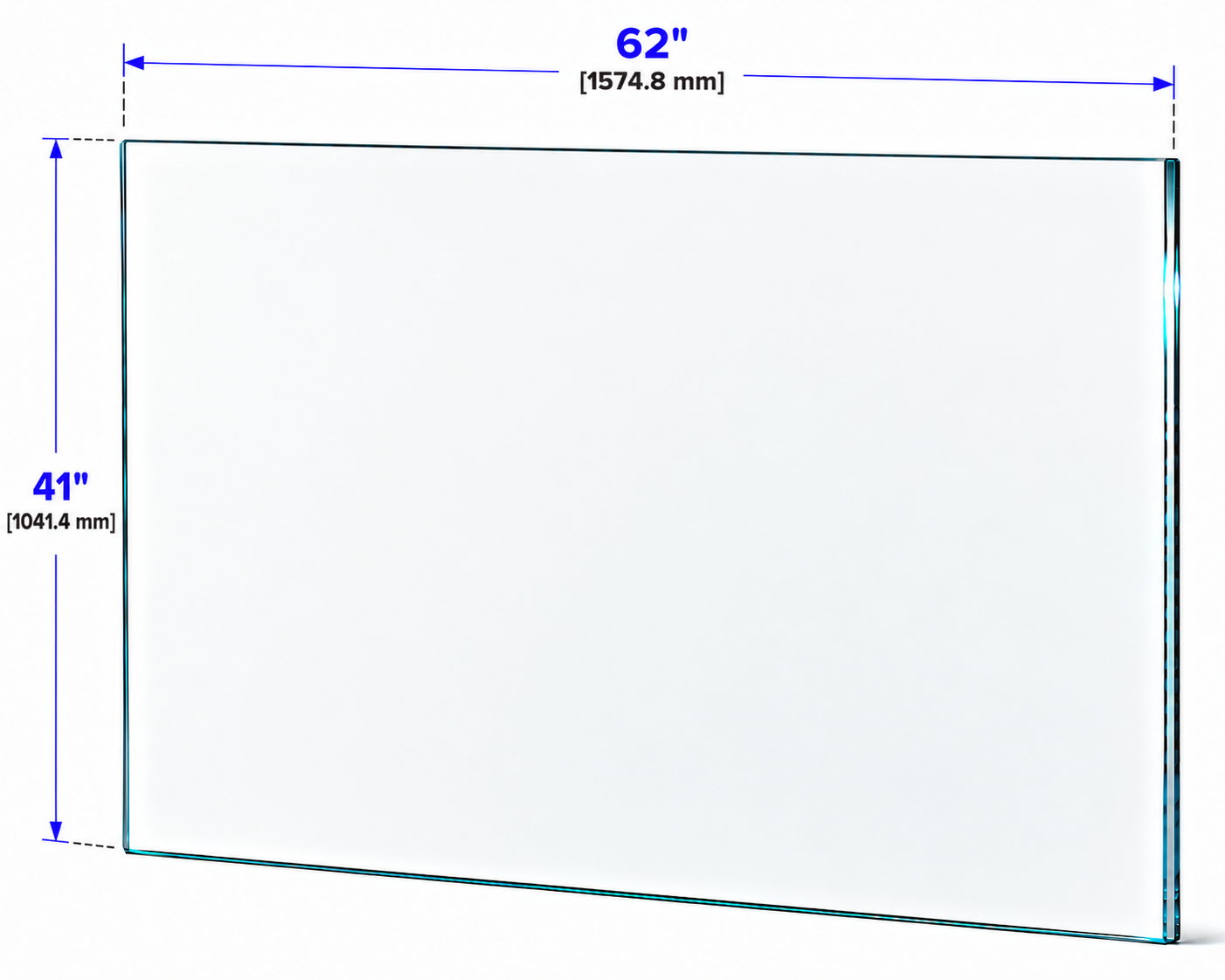 1/2" Railing Glass Panel - 41" Height