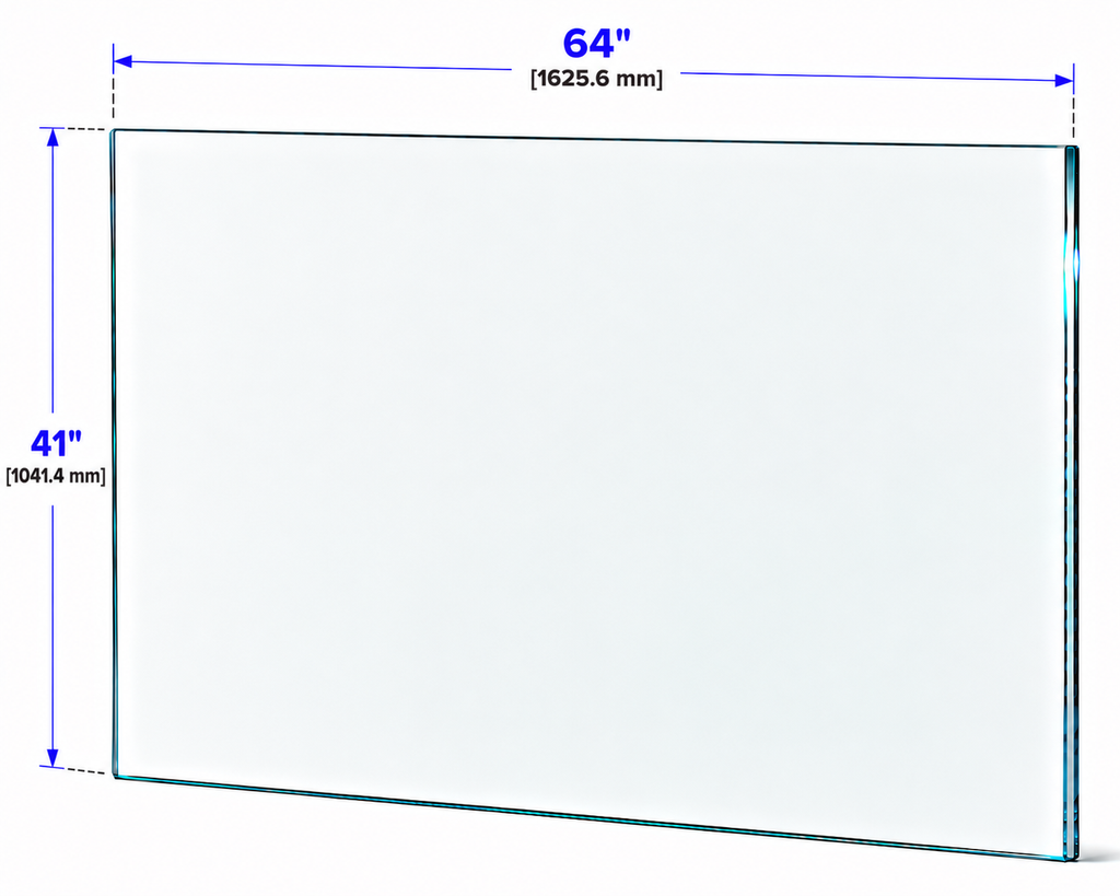 1/2" Railing Glass Panel - 41" Height