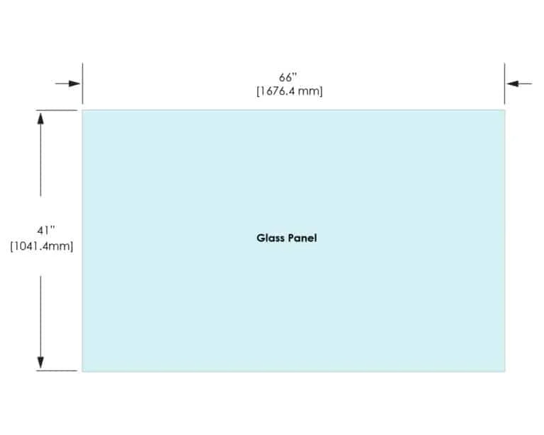 1/2" Railing Glass Panel - 41" Height