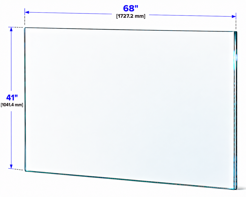 1/2" Railing Glass Panel - 41" Height