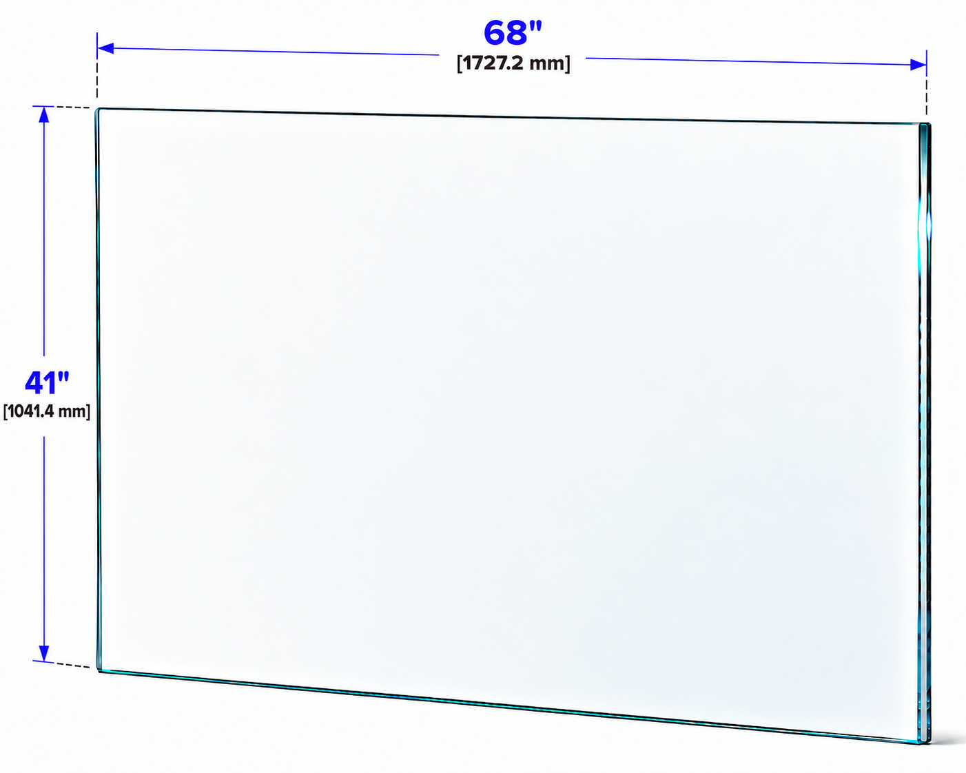 1/2" Railing Glass Panel - 41" Height