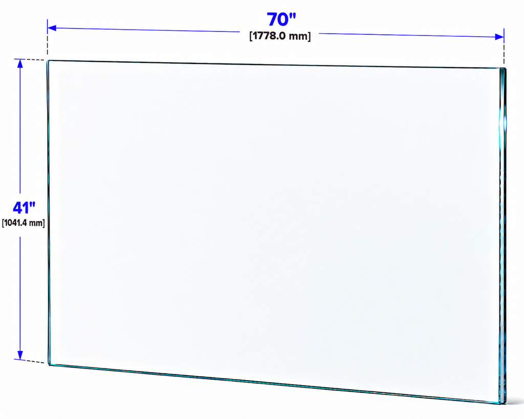 1/2" Railing Glass Panel - 41" Height