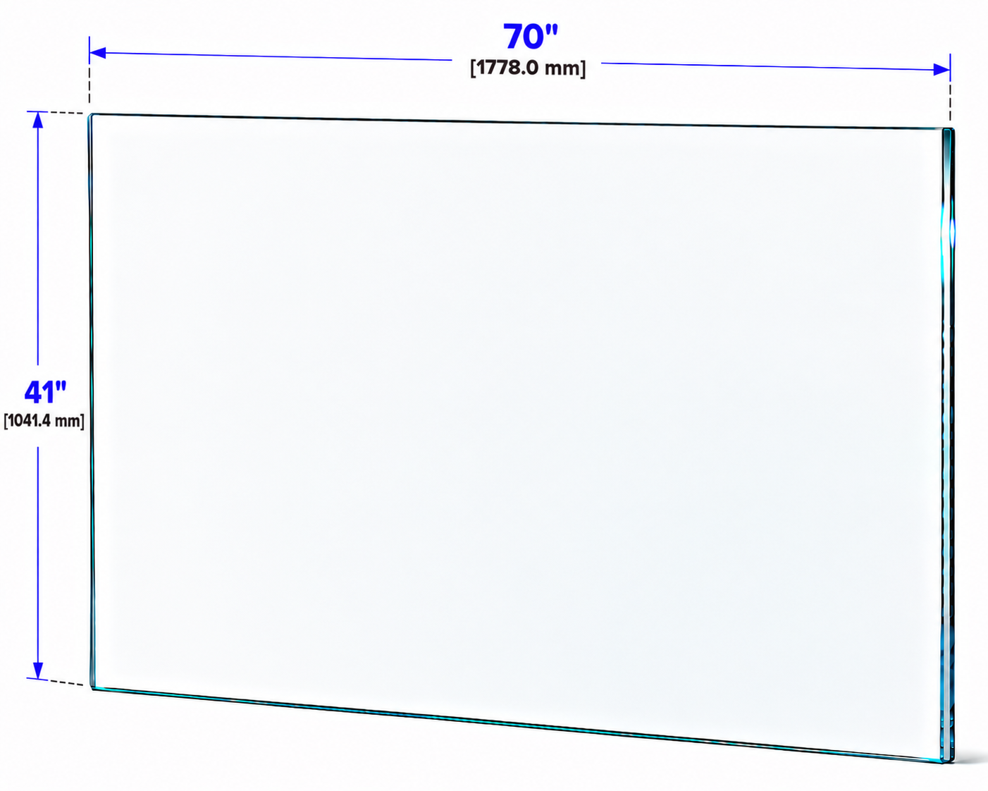 1/2" Railing Glass Panel - 41" Height