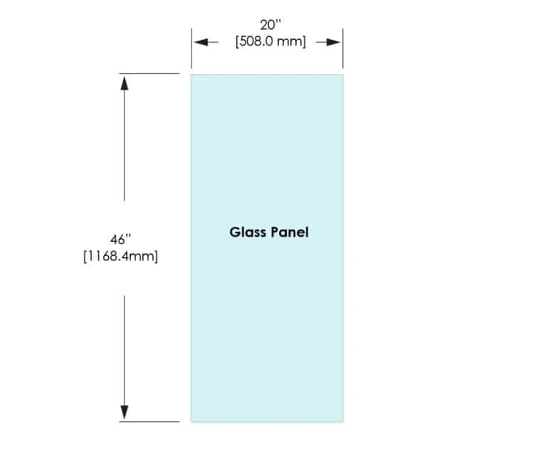 1/2" Railing Glass Panel - 46" Height
