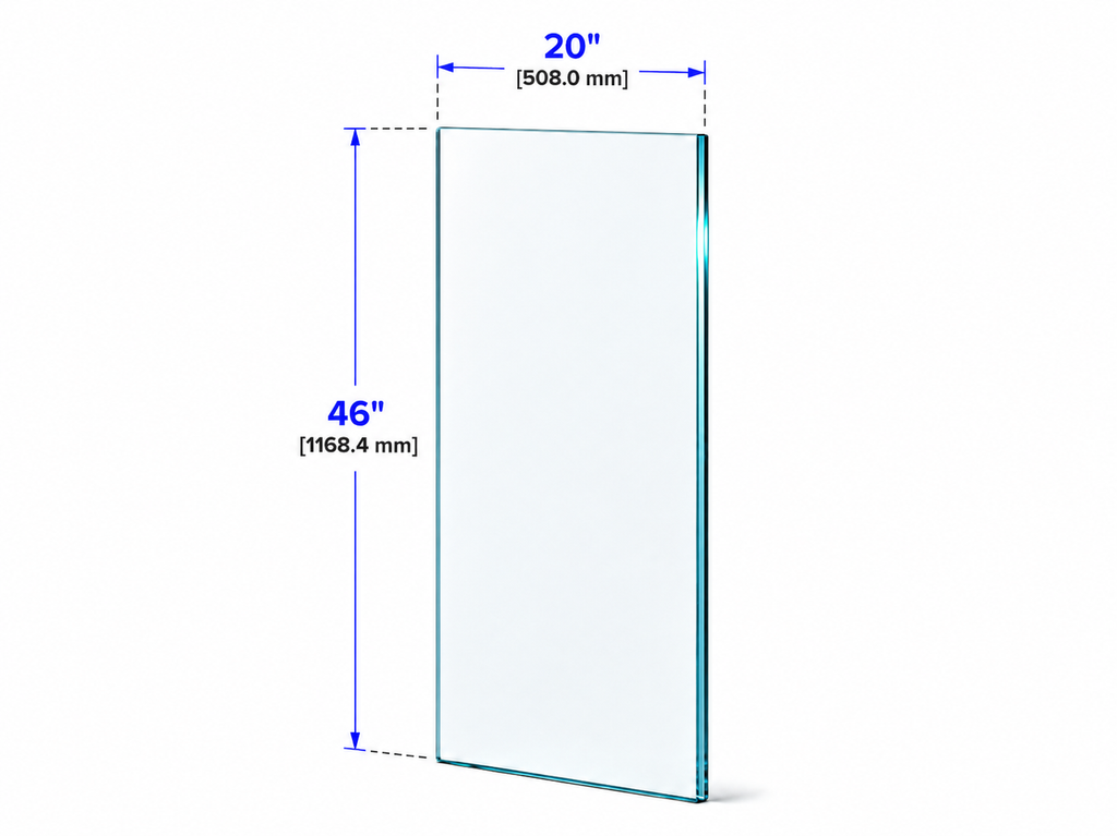 1/2" Railing Glass Panel - 46" Height